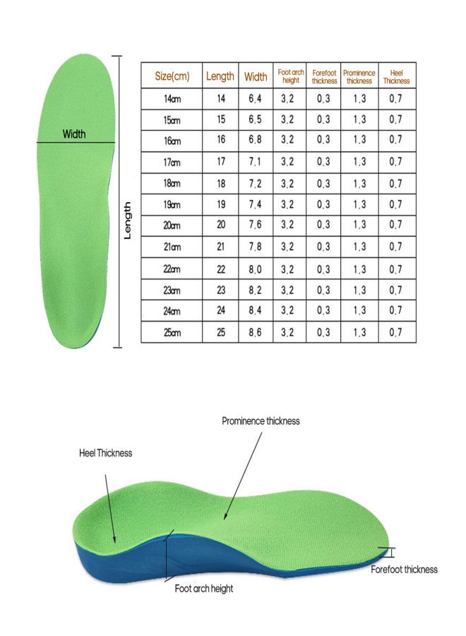 1 Pair of Kids Children Shoes Cushion Insert Orthopedic O / X-type Legs Corrective Arch Support Shoe Insoles for Arch Support Flat Foot Health Solid Height Increase Memory Foam - Image 4
