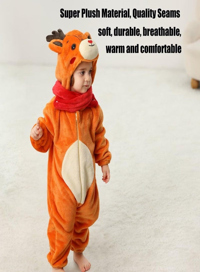OLLULL Baby Reindeer Costumes Unisex Toddler Outfit Halloween Dress Up Romper 12-18 Months - Image 4