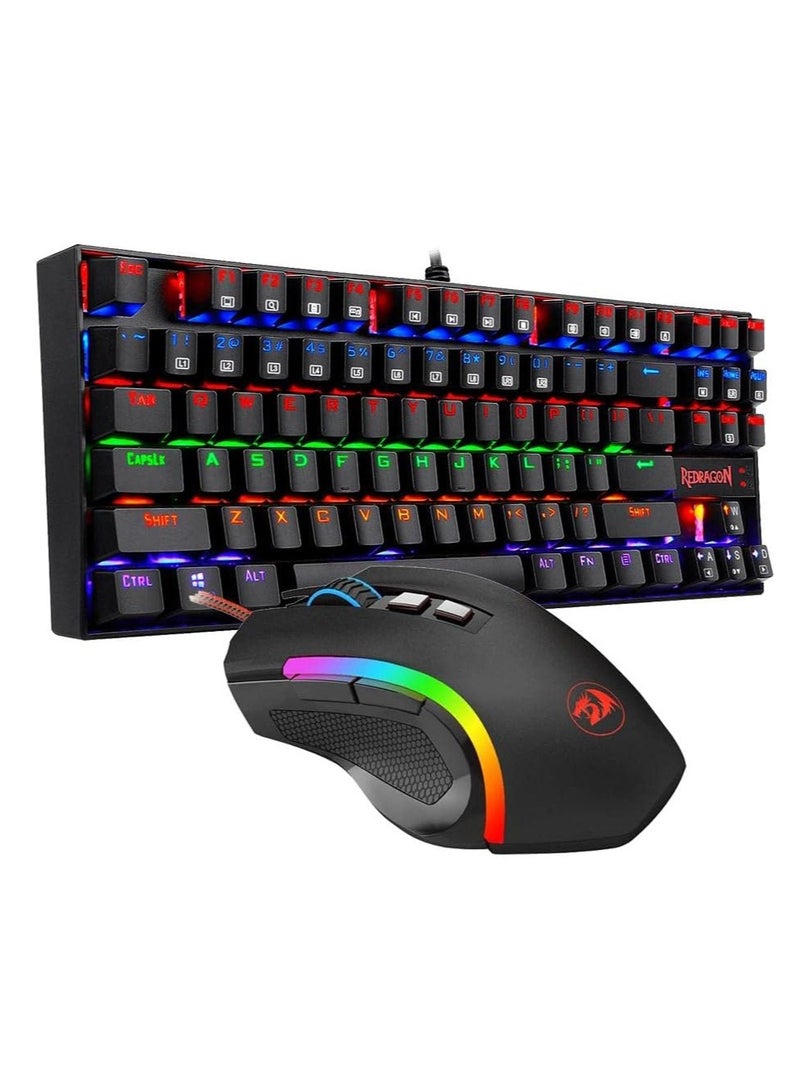 REDRAGON Gaming K552 RGB Mechanical Keyboard + M607 Mouse - Keyboard with 9 different colors, 5 levels of backlight brightness, adjustable breathing speed & Mouse with up to 7200 DPI - Image 1