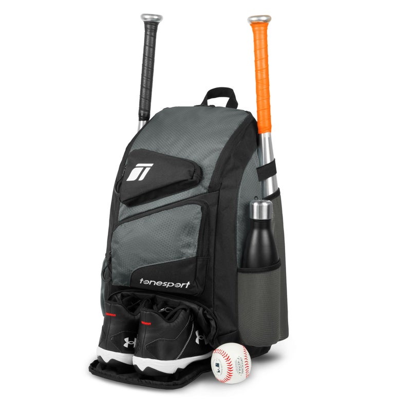 Tonesport Baseball Bag - Backpack for Baseball, Softball, Tball - Adults & Youth Bat Bag - Iron Grey - Image 1