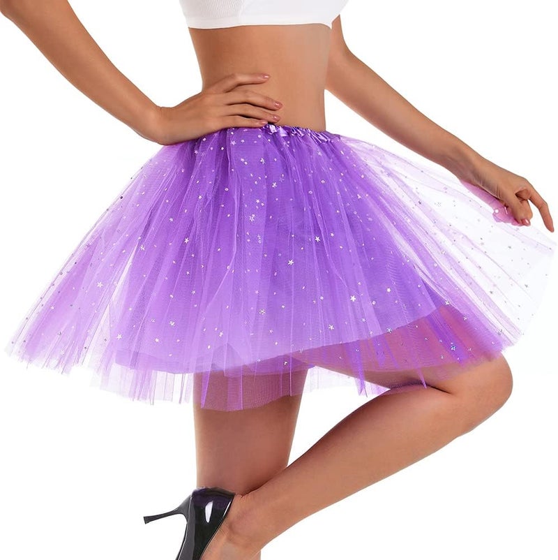Phantomon Tutu Skirt Women's Teens Classic Elastic 4 Layered Tulle Ballet Tutu Skirt, Adult Size Non See-Through - Image 2