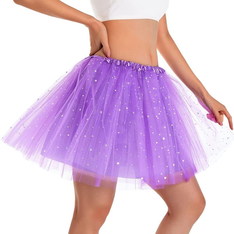 Phantomon Tutu Skirt Women's Teens Classic Elastic 4 Layered Tulle Ballet Tutu Skirt, Adult Size Non See-Through - Image 5