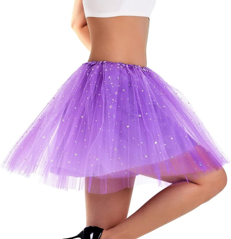 Phantomon Tutu Skirt Women's Teens Classic Elastic 4 Layered Tulle Ballet Tutu Skirt, Adult Size Non See-Through - Image 4