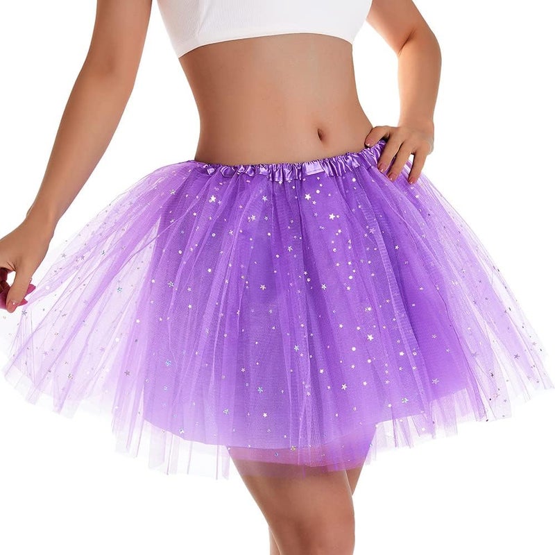Phantomon Tutu Skirt Women's Teens Classic Elastic 4 Layered Tulle Ballet Tutu Skirt, Adult Size Non See-Through - Image 3