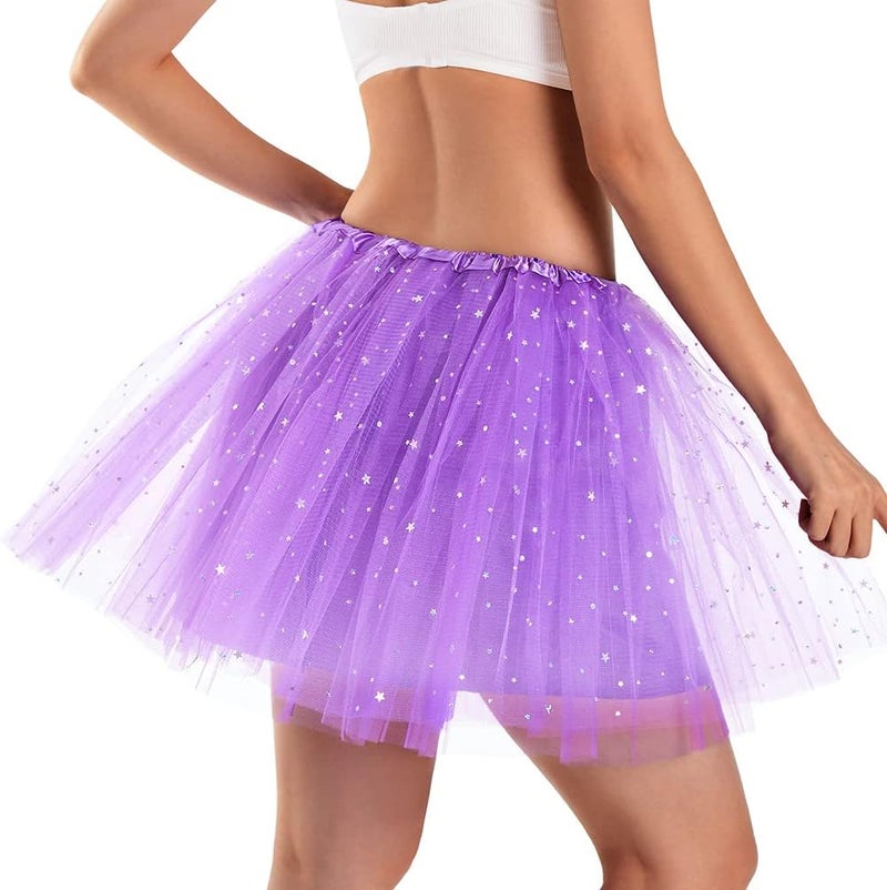 Phantomon Tutu Skirt Women's Teens Classic Elastic 4 Layered Tulle Ballet Tutu Skirt, Adult Size Non See-Through - Image 1