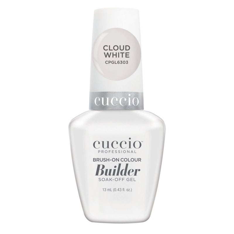 Cuccio Pro Brush-On Colour Builder Soak Off Gel - LED and UV Self-Leveling Lightweight Formula - Camouflages Re-Growth and Corrects Uneven Nail Beds - Base Coat - Cloud White - 0.43 oz - Image 1