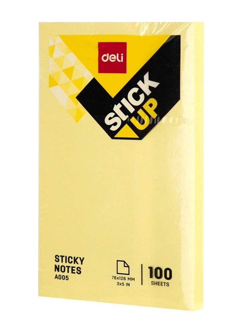 Deli 4-Pack Sticky Notes 3x5 Inch Size Yellow Colour - Image 2
