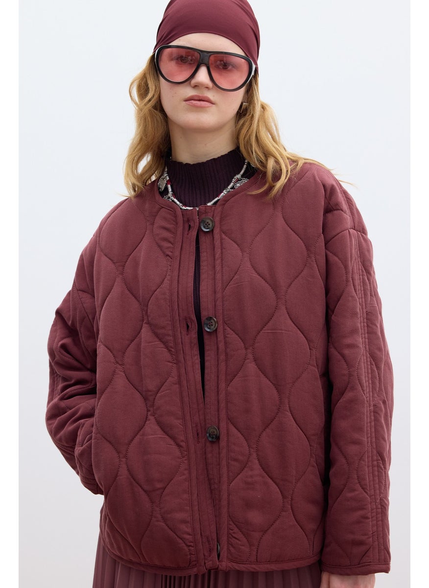 Buttoned Short Quilted Coat Cherry - pzsku/Z3E1A139570DF58B353E3Z/45/_/1741264531/b1b8a7e0-e9f8-4a00-be8d-ba9983911916