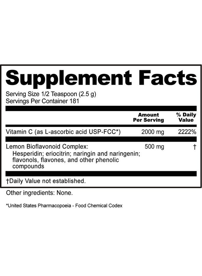 NutriBiotic - Ascorbic Acid with Bioflavonoids Powder, 16 Oz | Highly Soluble Antioxidant & Collagen Support Supplement | 2000 Mg Vitamin C with Lemon Bioflavonoid Complex | Vegan, Gluten & GMO-Free - Image 5