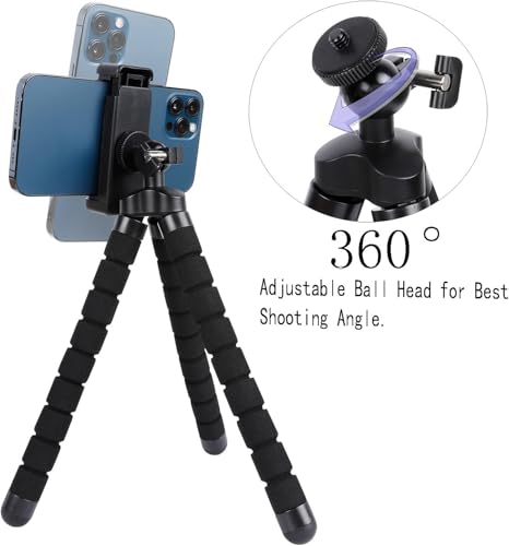 Acuvar Flexible Phone Tripod Universal Smartphone Tripod Stand Portable Lightweight Mini Stabilizer with Adjustable Phone Mount Holder for iPhone Android Camera Vlogging ContentCreation TikTok&YouTube - Image 5