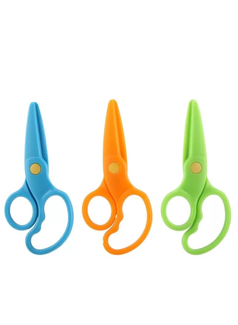 Children Safety Scissors Set Preschool Training Scissors Art Craft Child-Safe Scissor Gifts for Children, Blue - Image 5