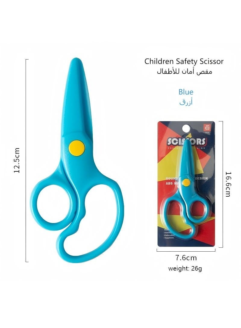 Children Safety Scissors Set Preschool Training Scissors Art Craft Child-Safe Scissor Gifts for Children, Blue - Image 1