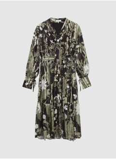 REISS Floral Printed Mesh Detail Dress  - Image 5