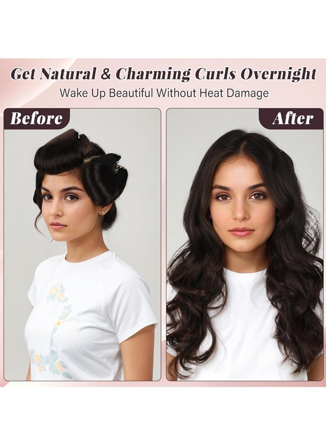Heatless Curls Overnight Hair Curlers with Satin Bonnet, 5 PACK Heatless Hair Rollers for Overnight Curls, Soft Headband Rods with Hair Caps for All Hair Types - Image 4