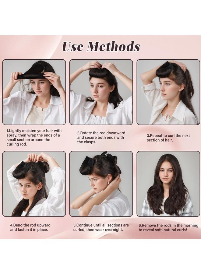 Heatless Curls Overnight Hair Curlers with Satin Bonnet, 5 PACK Heatless Hair Rollers for Overnight Curls, Soft Headband Rods with Hair Caps for All Hair Types - Image 5