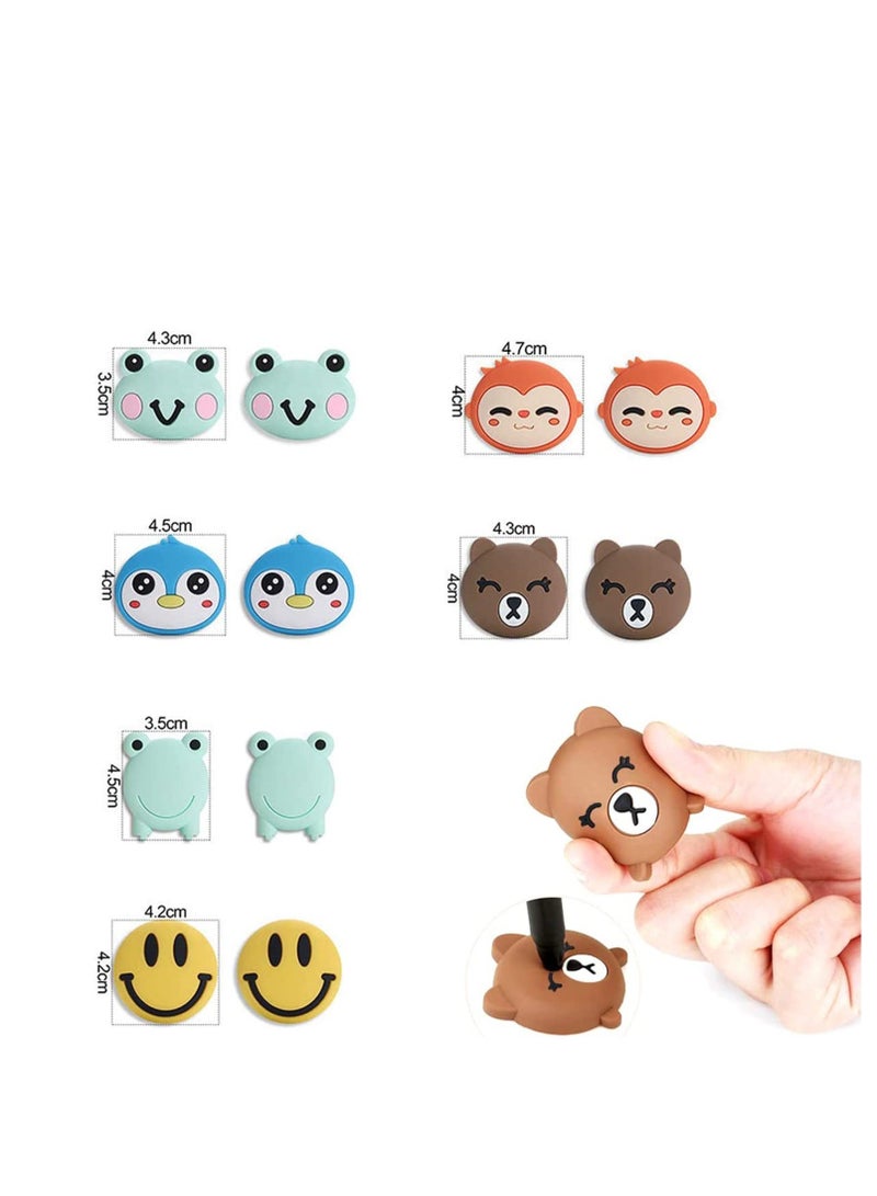 Captaintech Door Stopper Wall Protector, Cartoon Self Adhesive Sticker Silicone Door Handle Bumper, Cute Animals Rubber Protector for Wall, Quiet Door Knob Wall Protector, Protect Wall Surfaces 12PCS - Image 5