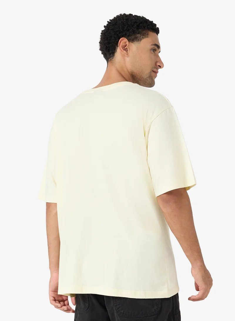 Seventy Five  Graphic Crew Neck Oversize Drop Shoulder T-Shirt for Men | Best Price UAE