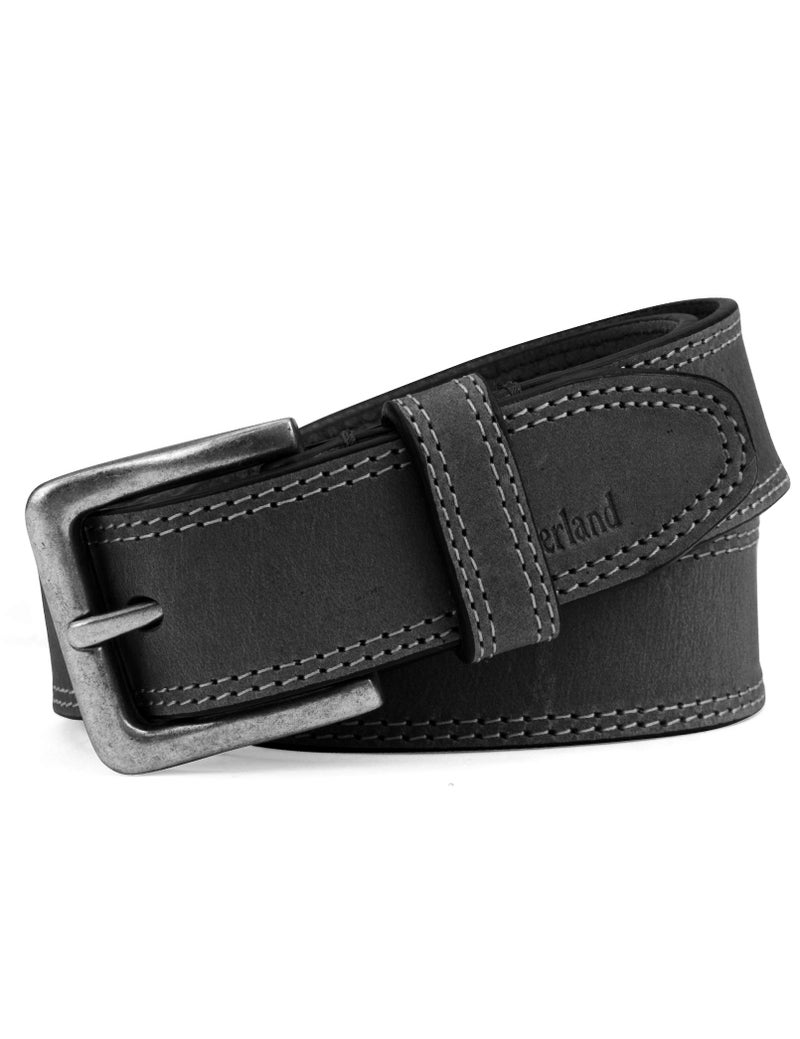 Timberland Men's Classic Leather Jean Belts 1.4 Inches Wide, Black (Stitched), 44 - Image 2