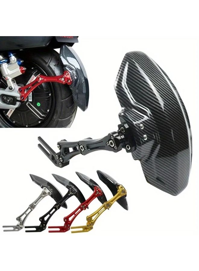 CNC Aluminum Alloy Blue Motorcycle And Bicycle Adjustable Carbon Fiber Rear Wheel Fender Universal Modification Accessory - Image 1