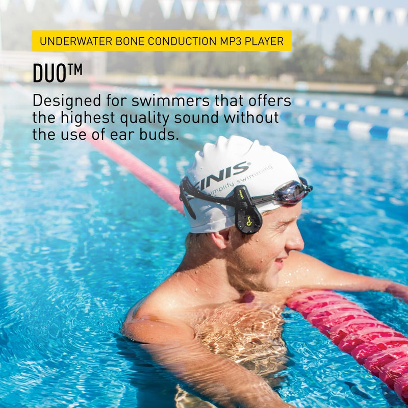 FINIS Duo - Underwater MP3 Player - Waterproof Bone Conduction Swimming Headphones for the Pool - Great Addition to Pool and Swimming Accessories - Supports MP3 and WMA files - Image 3