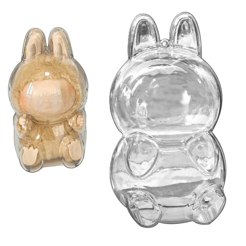 Labubu Display Case: Transparent 8*15.5cm PC Plastic - Durable Perfect Fit Design Protective Box for Vinyl Doll Storage & Home Display - Image 1