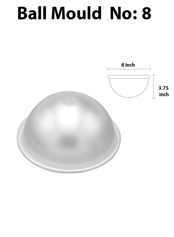 CAKE DECOR 2pcs Aluminum Half Sphere Ball Cake Mould, Round Cake Molds, Dome Cake Moulds (8 inch Diameter x 3.75 inch Height) No.8 - Image 4