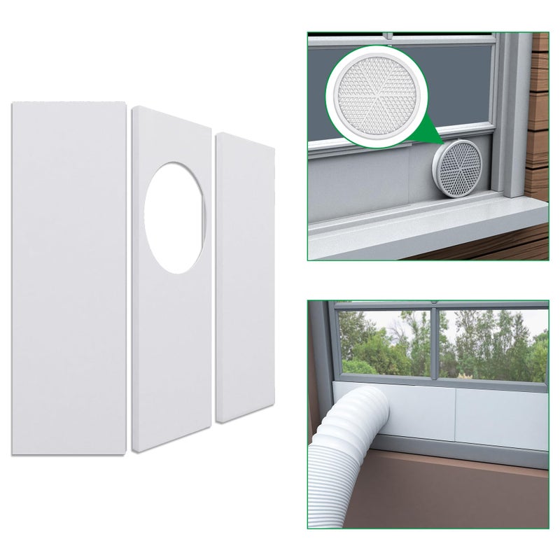 Forestchill Portable Air Conditioner Window Seal Plates Kit for 5.9" Diameter Exhaust Hose, Universal AC Vent Kit for Sliding Windows and Hung Windows, Adjustable Length Sealing Panels for Mobile A/C - Image 1