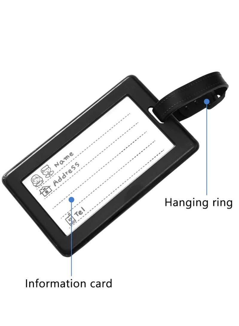 KASTWAVE Luggage Tag, 6 Piece Suitcase Luggage Tags Handbag Travel Bag School Bag Handbag Instrument Tag Name Address Tag with Information Card Stock and Hanging Buckle - Image 4