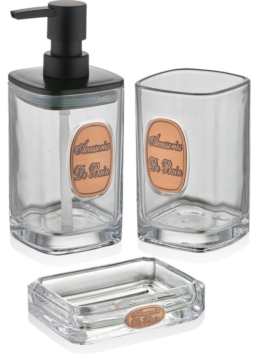 THE MIA Globe Bathroom Set 3 Piece Transparent 330 ml 