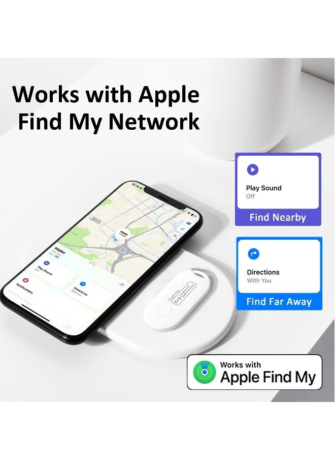 Generic - Key Finder Item Bluetooth Tracker Mini Tag Luggage Work with Apple Find My APP, 10 Months Long Working Time, Small Size, 200 ft Range, Global Positioning, iOS White 2Pack - Image 1