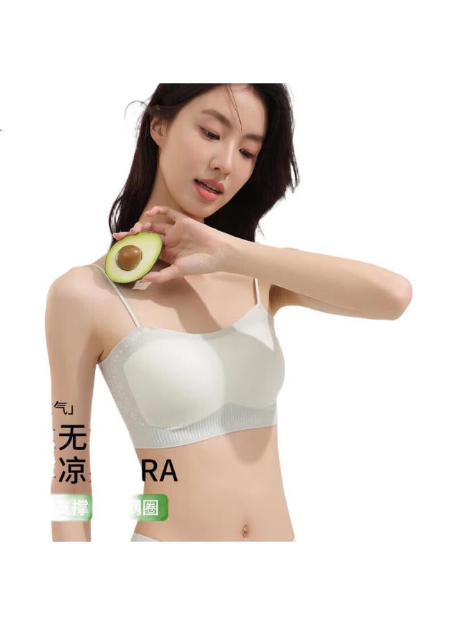 Joae Ultra-Thin Ice Silk Seamless Bandeau Bra Women Summer Thin No Steel Ring Anti-Light Slip Strap Camisole Bra - Image 2