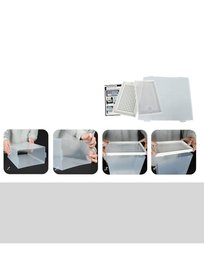 4 Pack Plastic Stackable Shoe Box Foldable Display Box Container - Image 5