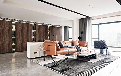 Dimoon 17.7"x118''Wood Peel and Stick Wallpaper Brown Dark Wood Wallpaper Wood Contact Paper Brown Wood Plank Removable Rustic Wood Grain Self-adhesive Vintage Texture Desk Cabinet Counter Vinyl Roll - Image 5