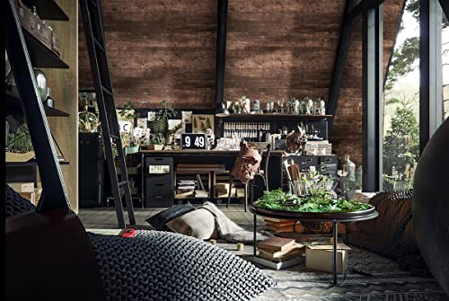 Dimoon 17.7"x118''Wood Peel and Stick Wallpaper Brown Dark Wood Wallpaper Wood Contact Paper Brown Wood Plank Removable Rustic Wood Grain Self-adhesive Vintage Texture Desk Cabinet Counter Vinyl Roll - Image 3