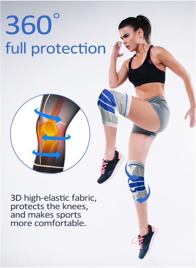 Jourvent Silicone Shock-Absorbing Knee Support-Multi-Purpose Knee Brace-Knee Supporter for Men are Comfortable and Breathable-Knee Pads That Relieve Knee Pressure - Image 5