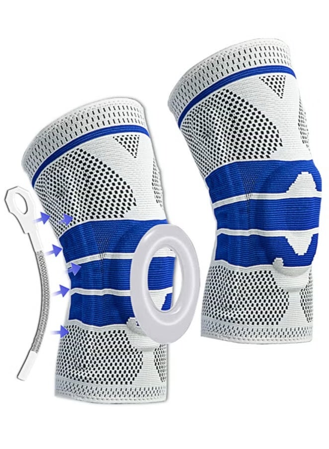 Jourvent Silicone Shock-Absorbing Knee Support-Multi-Purpose Knee Brace-Knee Supporter for Men are Comfortable and Breathable-Knee Pads That Relieve Knee Pressure - Image 1