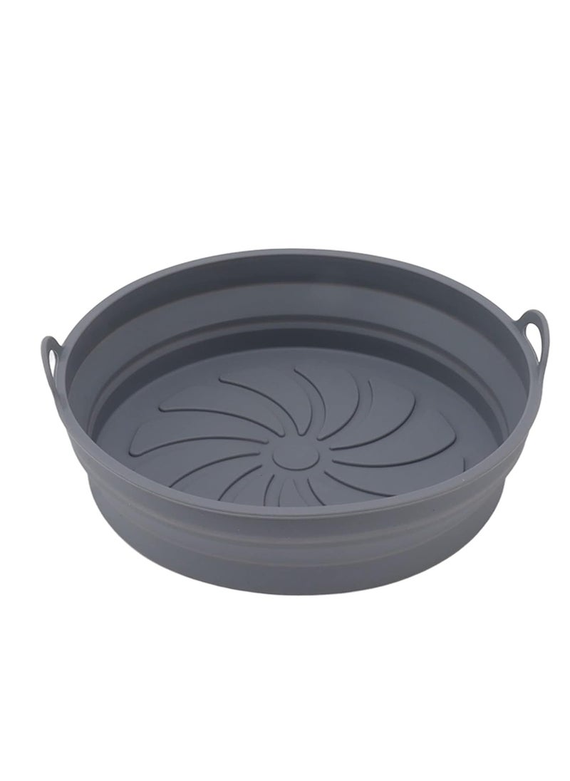 Swilak SWILAK 1 Air fryers Silicone Pot for Air fryer Oven Accessories Silicone Pot Round Tray Non Stick Parchment Liner for Replacement Nonstick Reusable Heat Resistant Air Fryer Basket GREY 