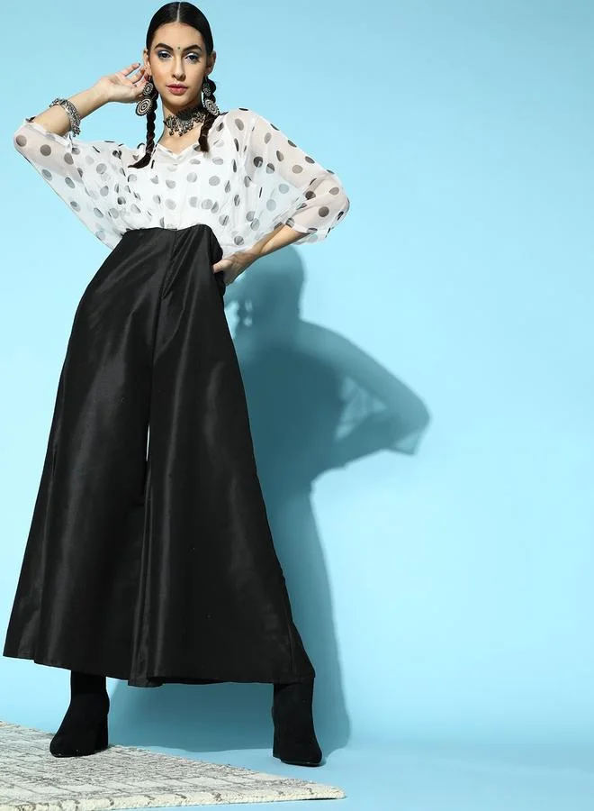 SASSAFRAS Sassafras Polka Dot Kimono Sleeves Jumpsuit