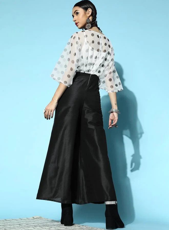 SASSAFRAS Sassafras Polka Dot Kimono Sleeves Jumpsuit