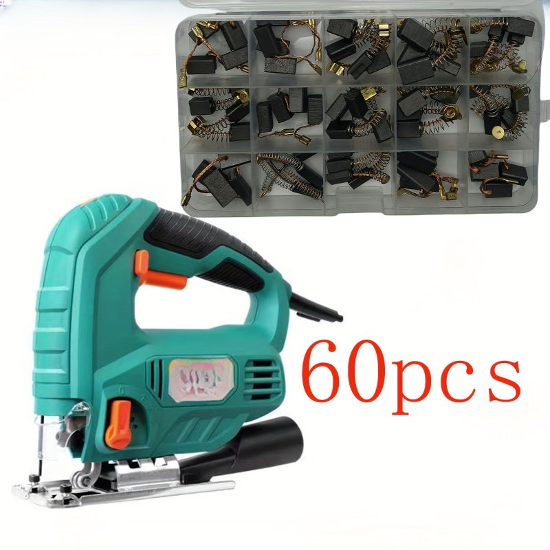 60Pcs 15 Different Specifications Power Tool Carbon Brush Durable Metal Copper Wire For Angle Grinder Hand Drill Hammer Drill Maintenance - Image 5