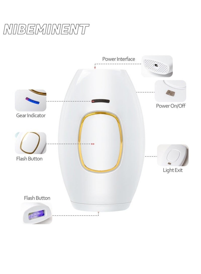 NIBEMINENT Laser Hair Removal IPL Epilators Device 500000 Flashes Epilators Hair Removal Machine Women Shaving Home Use Painless Body Shaver (White) - Image 2