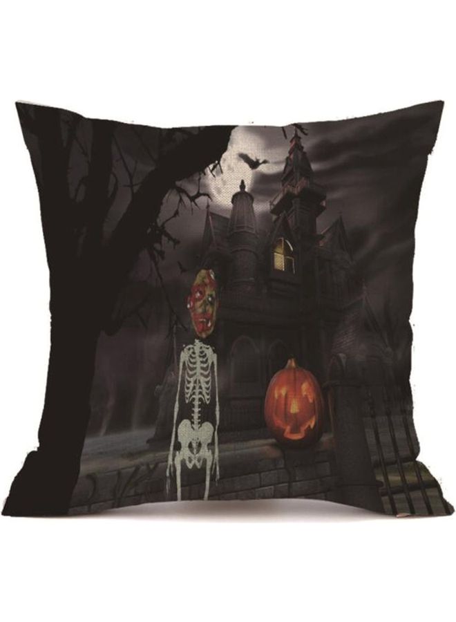 NIBEMINENT Halloween Printed Decorative Cushion Cover Black/Orange/White