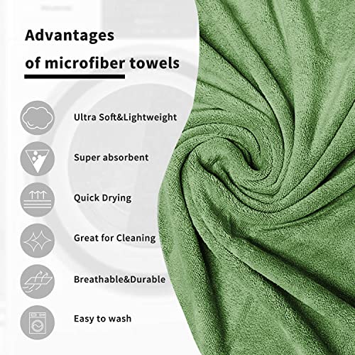 Sassoon Venir Microfiber 1 Piece Women Bath Towel 450 GSM (60x120cm, Green Color) Ultra Soft Material, Towel for Daily use - Image 4