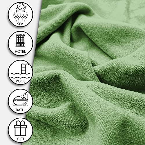 Sassoon Venir Microfiber 1 Piece Women Bath Towel 450 GSM (60x120cm, Green Color) Ultra Soft Material, Towel for Daily use - Image 3