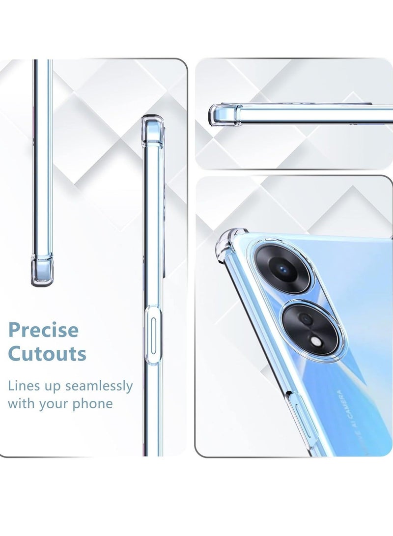 MUNTAQI Oppo A58 5G / A78 5G / A58x Case – Clear Back, Air Cushion, Soft Silicone Shockproof Bumper with Anti-Scratch Protection - Image 4