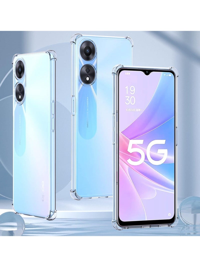 MUNTAQI Oppo A58 5G / A78 5G / A58x Case – Clear Back, Air Cushion, Soft Silicone Shockproof Bumper with Anti-Scratch Protection - Image 5