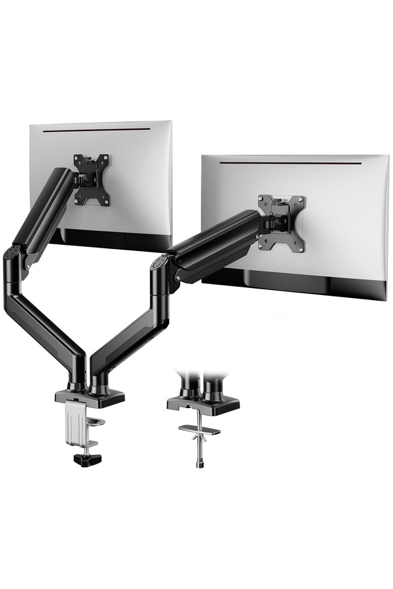 Dual Monitor Desk Mount Stand Full Motion Swivel Computer Monitor Arm for Two Screens 17-32 Inch with 4.4~19.8lbs Load Capacity for Each Display - Image 1
