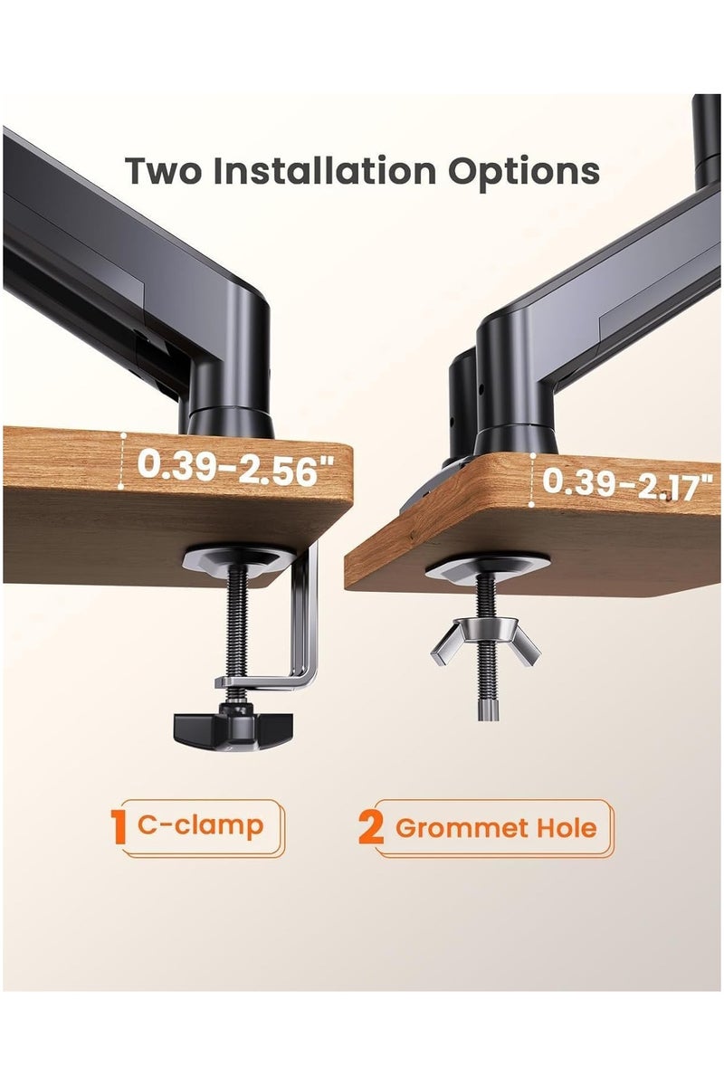 Dual Monitor Desk Mount Stand Full Motion Swivel Computer Monitor Arm for Two Screens 17-32 Inch with 4.4~19.8lbs Load Capacity for Each Display - Image 3