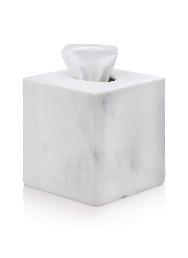 Essentra Home Essentra Home White Marble Square Tissue Box Cover - Blanc Collection  - Image 1
