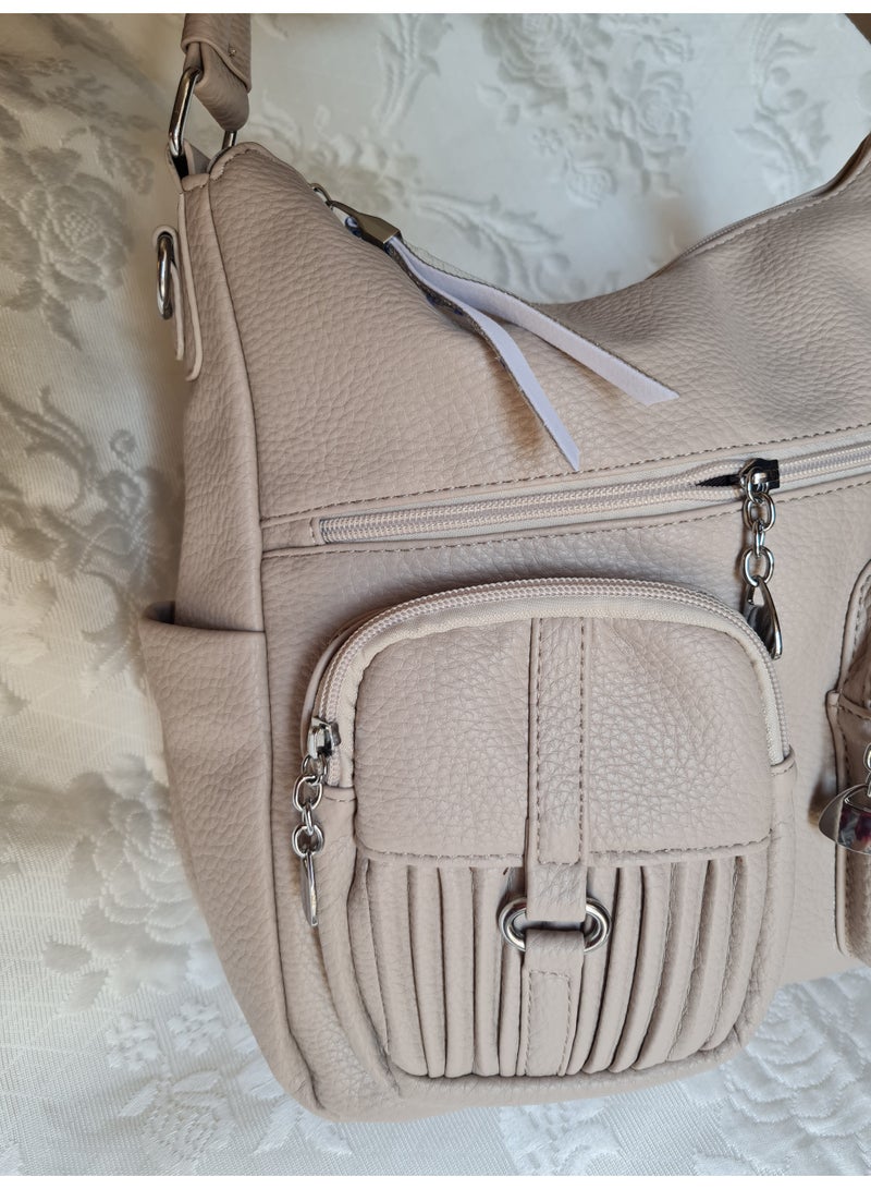 Women’s Faux Leather Shoulder Bag with Multiple Pockets – Elegant and Practical for Daily Use and Students - Image 3